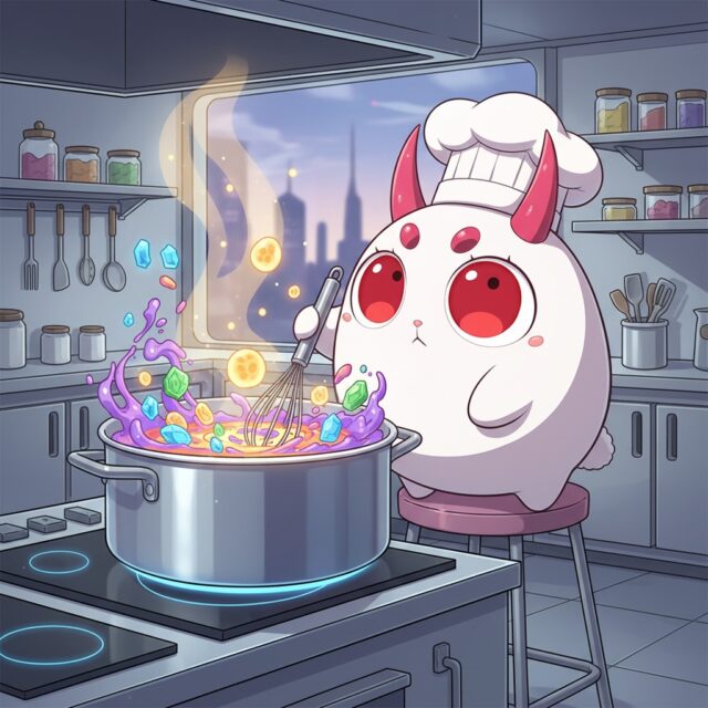 🧁✨
Bubble, bubble—stir, stir.
In YōuMo’s kitchen,
magic and yummy things cook together.
Today’s recipe is
a little sweet, a little mysterious.
What do you think will be born?
#YōuMo
#MagicKitchen
#CuteFantasy